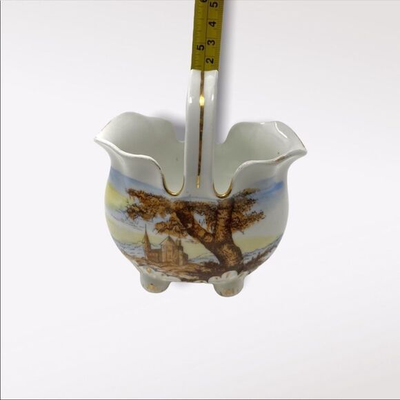 VINTAGE | Porcelain Basket With Scenery - Picture 7 of 8